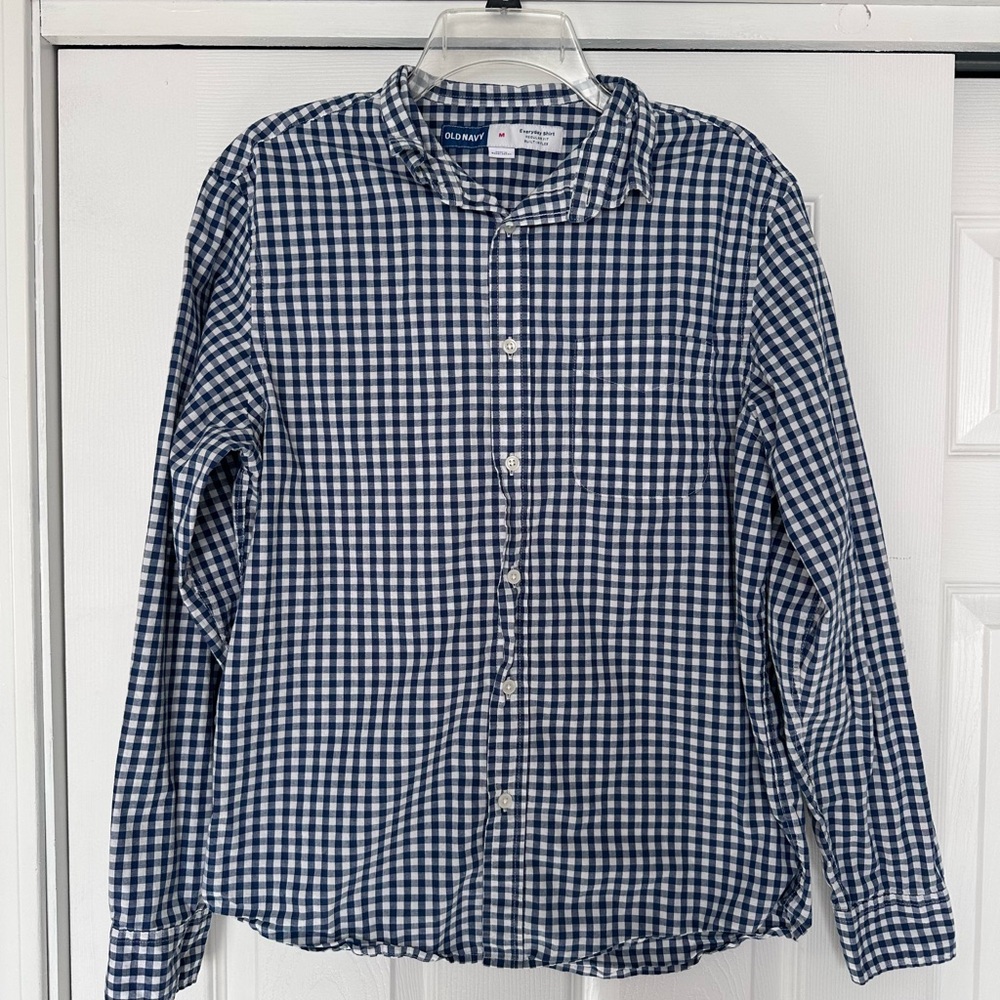 Old Navy Men's Long Sleeve Buttoned Down Navy Shirt